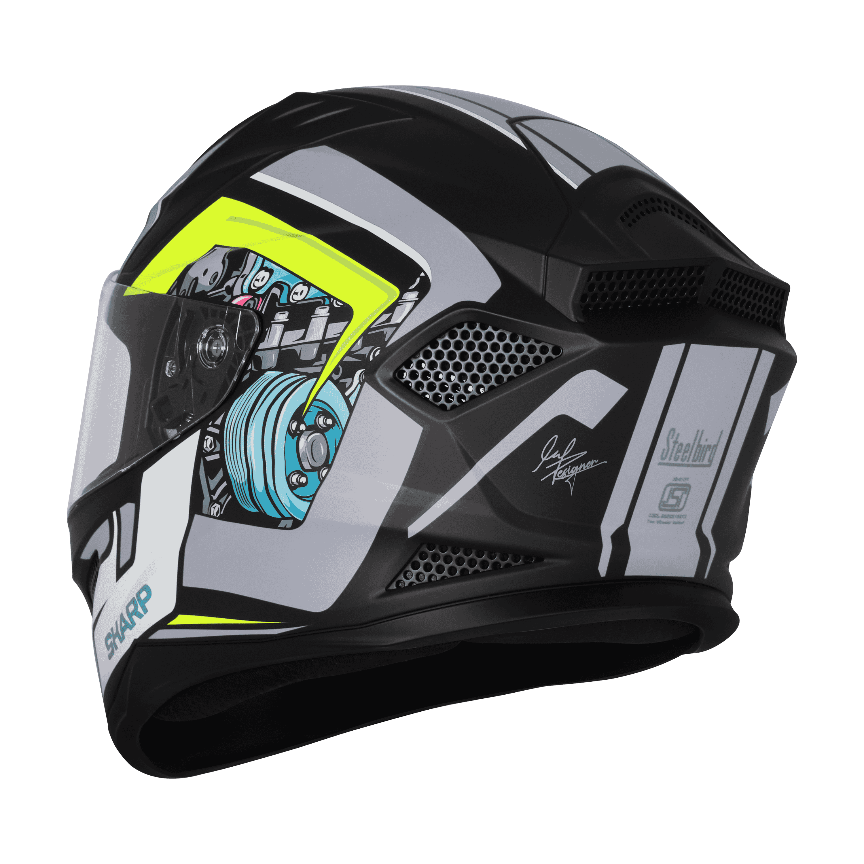 SBH-25 SV SHARP SPIKY GLOSSY BLACK WITH GREY